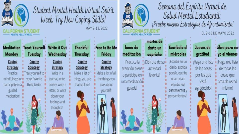 Student Mental Health Virtual Spirit Week 