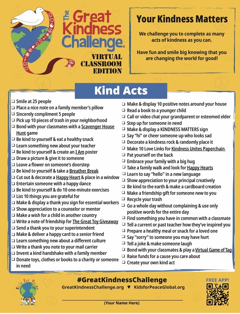 Kindness Checklist