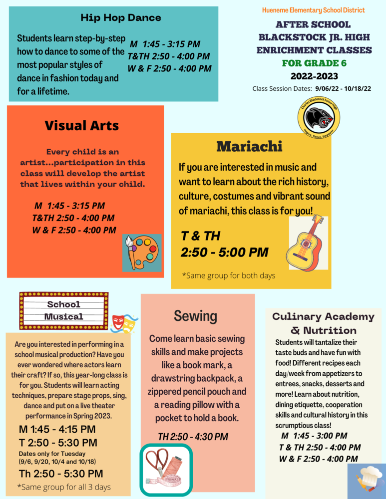 6th Grade Enrichment Opportunities