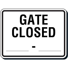 Dallas Drive gate closed effective 10/01/2018