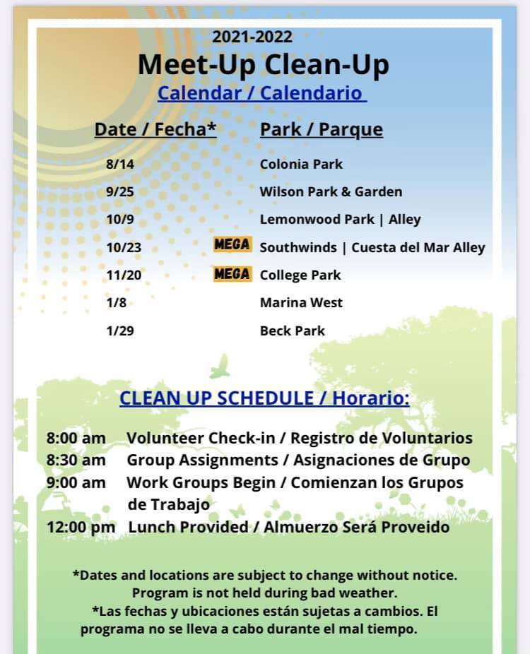 Community Clean up schedule