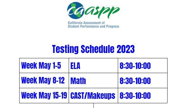 Casspp testing schedule