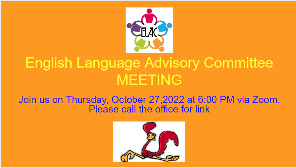 ELAC  Meeting Poster Announcement