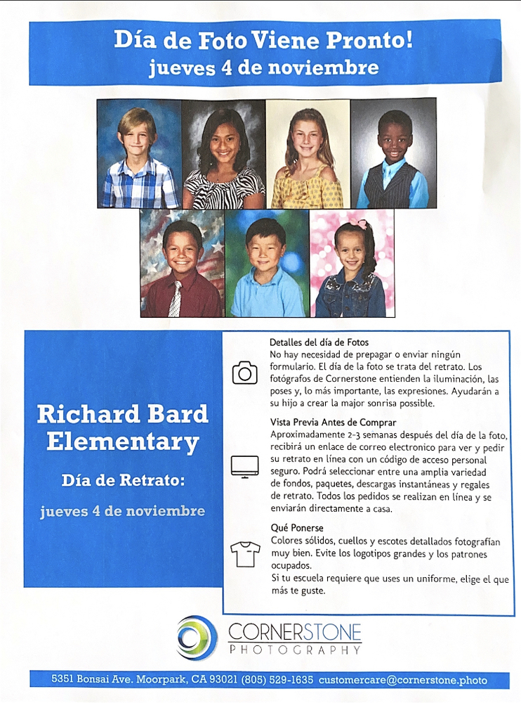 Picture Day Flyer In Spanish
