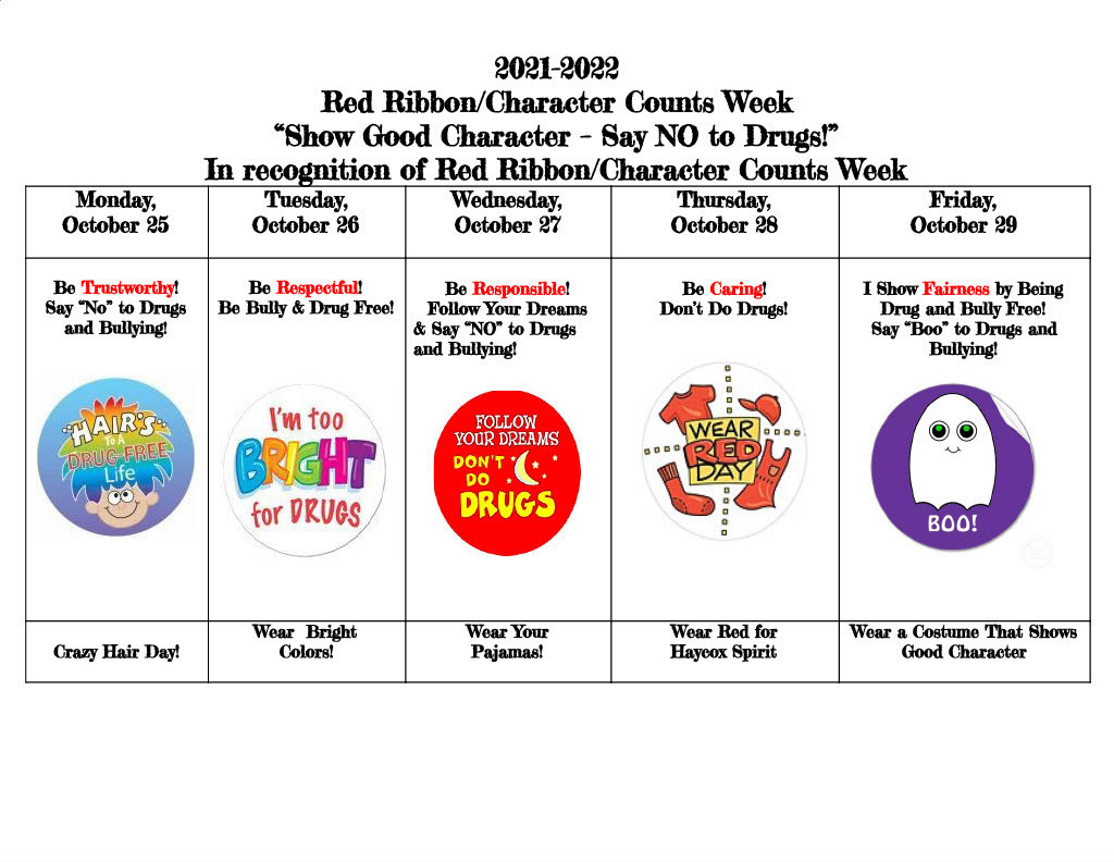 Red Ribbon Character Counts Week