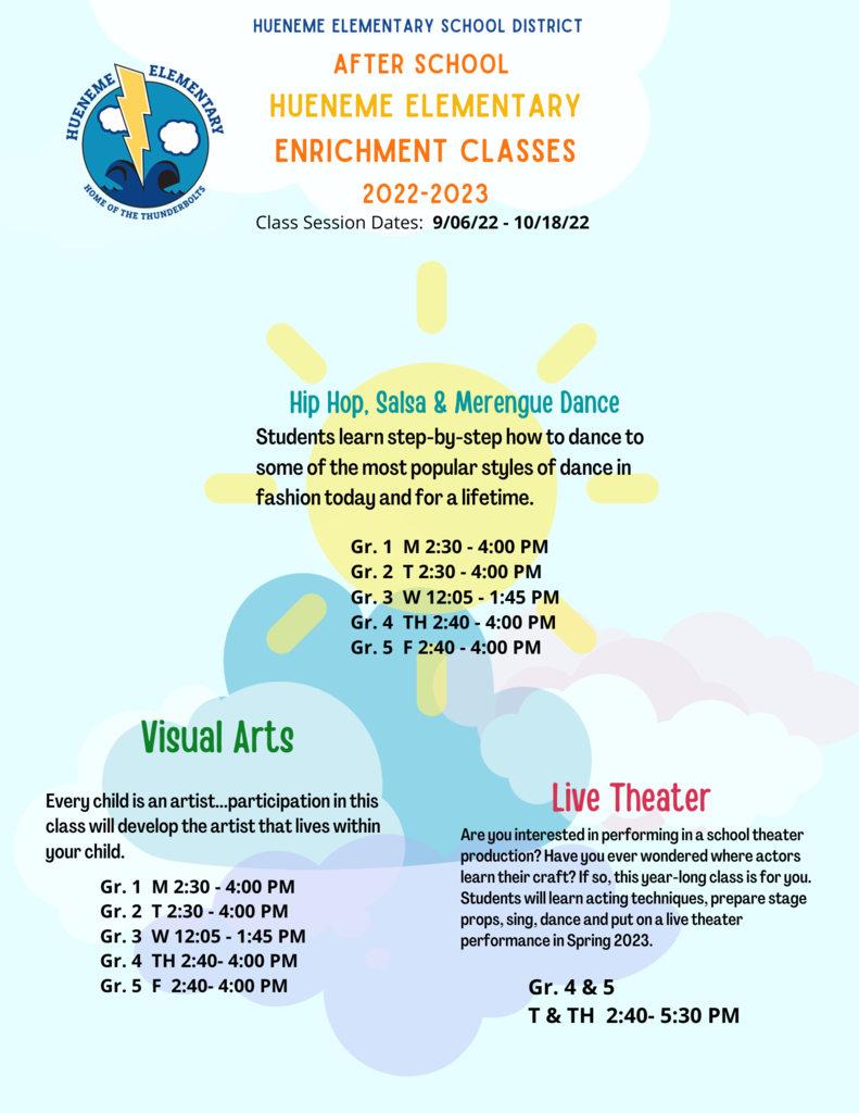 After School Enrichment Flyer