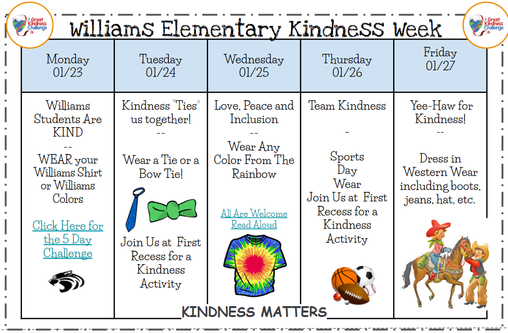 kindness week calendar
